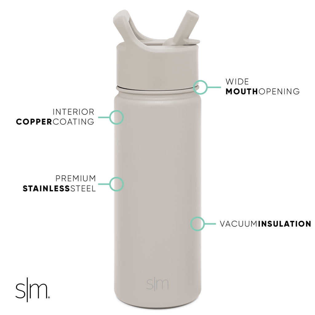 Simple Modern Summit Water Bottle Straw Lid Vacuum Insulated Stainless Steel Bottle | 18 fl oz JUWD