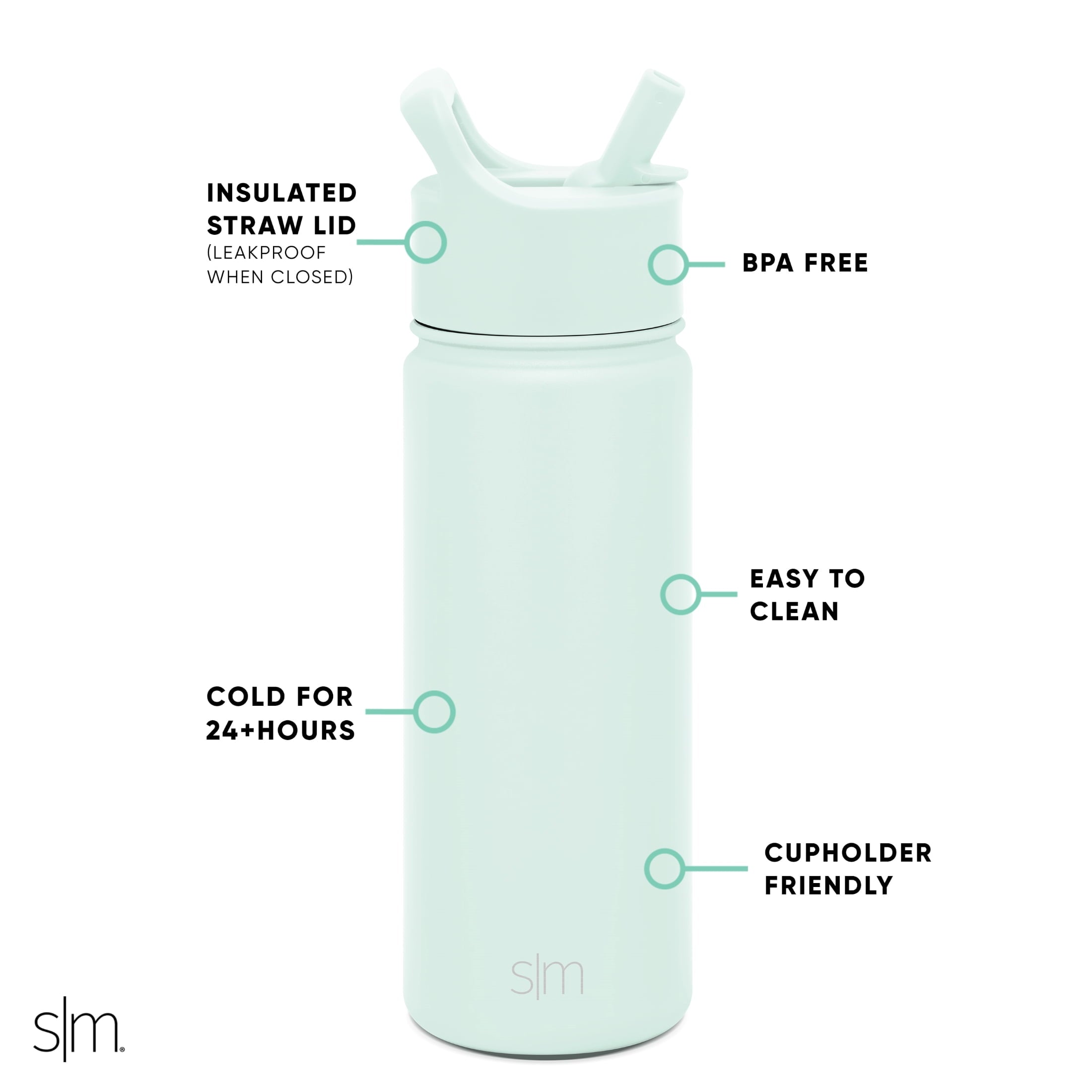 Simple Modern Summit Water Bottle Straw Lid Vacuum Insulated Stainless Steel Bottle | 18 fl oz JUWD