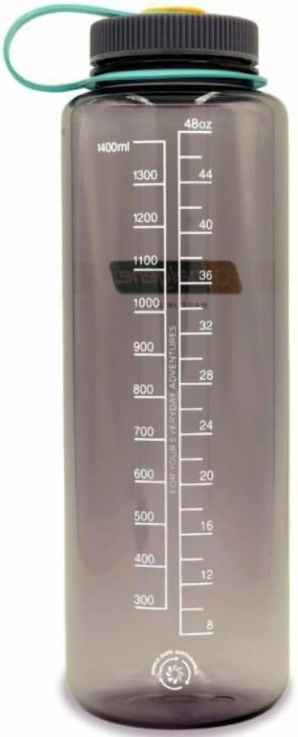 Nalgene Sustain Tritan BPA-Free Water  Made with Material Derived from 50% Plastic Waste (using ISCC certified mass balance), 48 OZ, Wide Mouth, Aubergine UU69