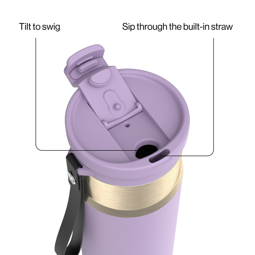 Contigo DualSip 24 oz Leakproof Insulated Water Bottle with Carrying Strap and 2-Way Lid CWXR