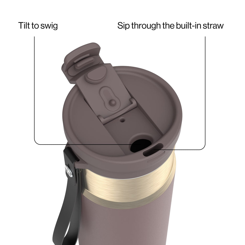Contigo DualSip 24 oz Leakproof Insulated Water Bottle with Carrying Strap and 2-Way Lid CWXR