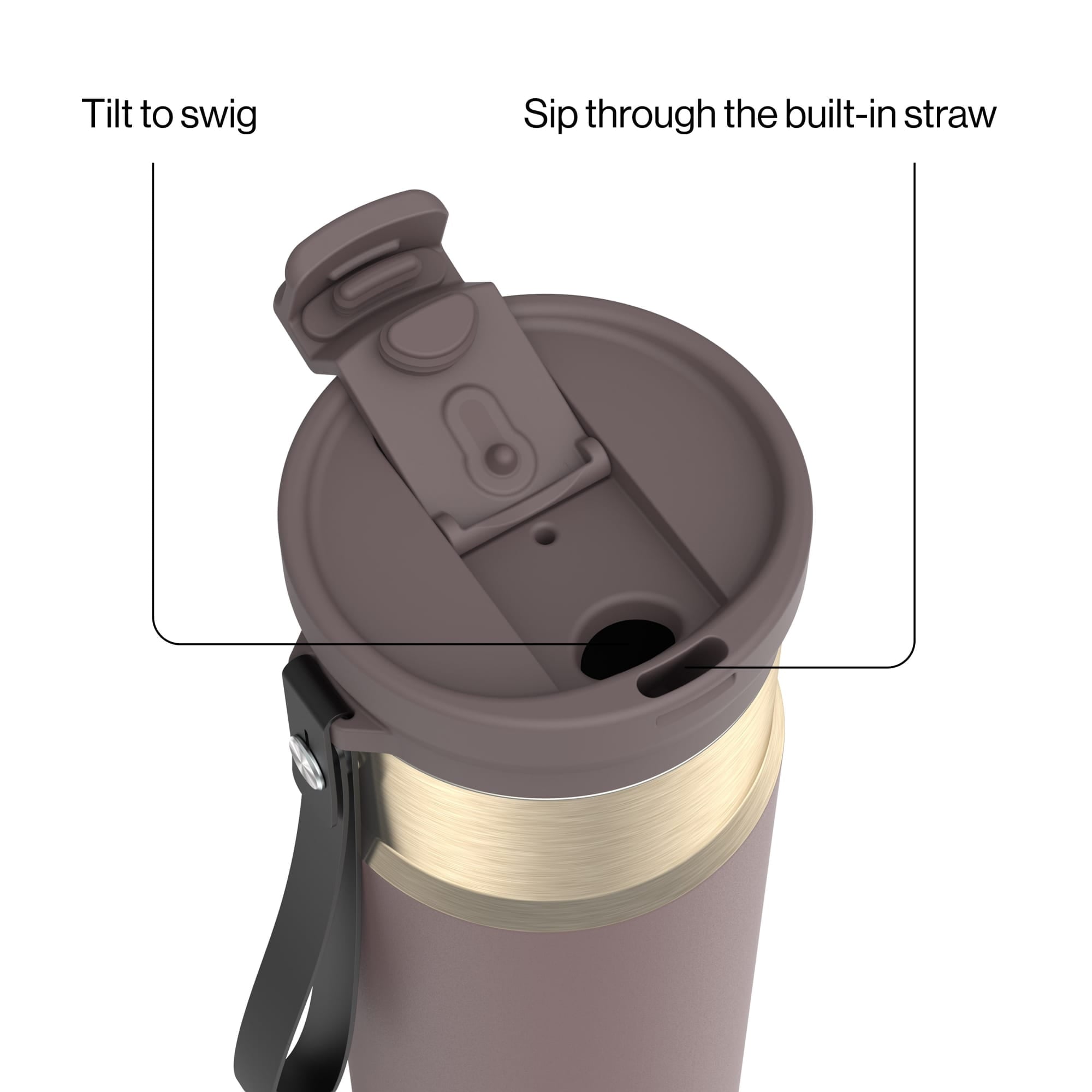 Contigo DualSip 24 oz Leakproof Insulated Water Bottle with Carrying Strap and 2-Way Lid CWXR