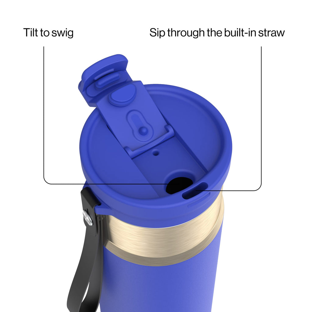 Contigo DualSip 24 oz Leakproof Insulated Water Bottle with Carrying Strap and 2-Way Lid CWXR