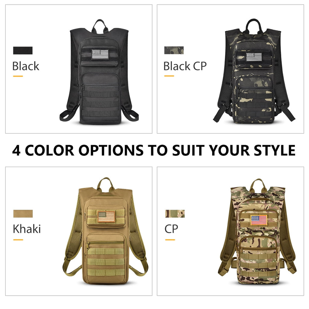 Brightify 17L Hydration Backpack with 3L TPU Water Bladder, Camel Backpack Hydration Pack for Hiking Hunting Climbing Cycling Biking Running, Molle Compatible Water Backpack for Men Women, Black LMBM