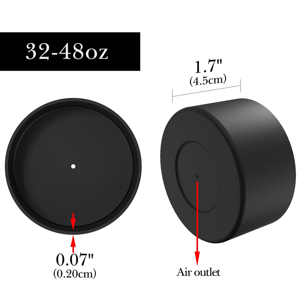 Linkidea 2 Pack Water Bottle Boot Compatible with Nalgene Sustain Wide Mouth 32oz/48oz, Narrow Mouth 32oz, Silicone Anti-Slip Bottle Bottom Bumper Protector (Black) S1GG