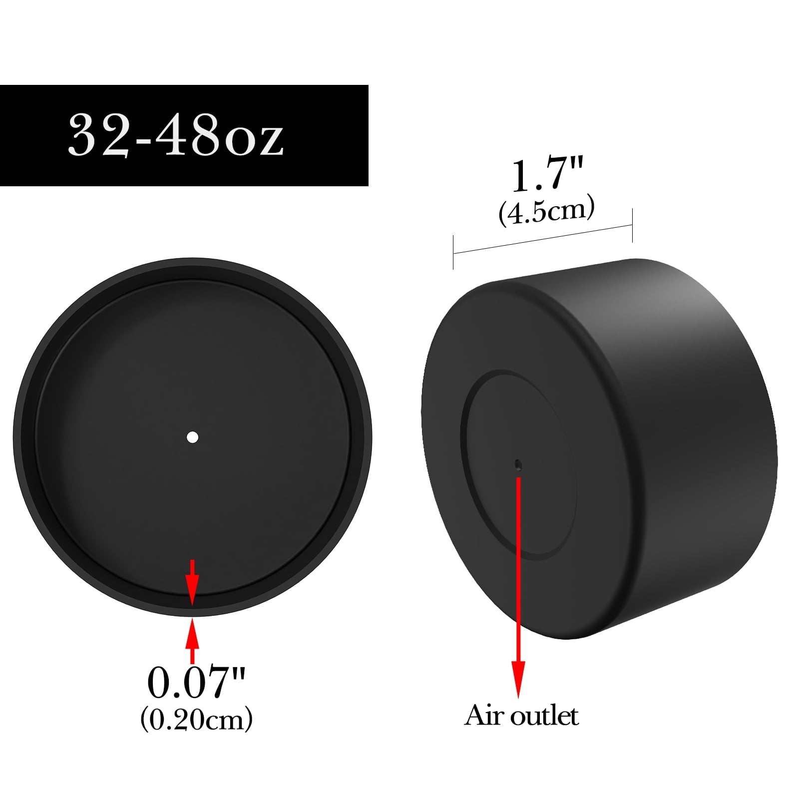 Linkidea 2 Pack Water Bottle Boot Compatible with Nalgene Sustain Wide Mouth 32oz/48oz, Narrow Mouth 32oz, Silicone Anti-Slip Bottle Bottom Bumper Protector (Black) S1GG
