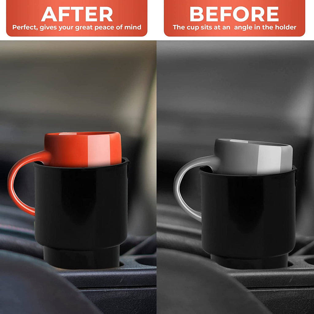 Cup Holder Expander - Fits Hydro Flasks 32/40 oz, Nalgene,  &amp; Large Bottles up to 3.8  Wide - for  up to 3.2  Wide - Black I4IE