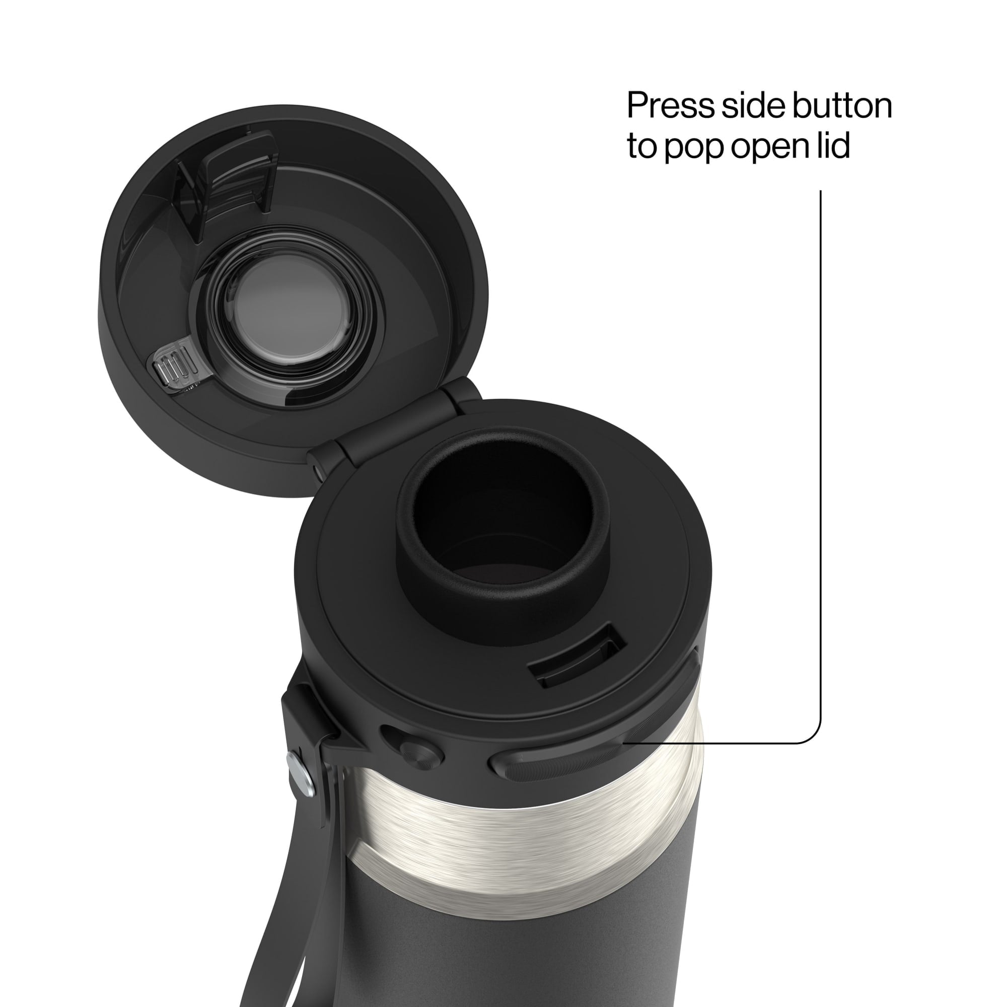Contigo AutoPop 24 oz Leakproof Insulated Stainless Steel Water Bottle with Carry Strap and Shaker Ball RLEA