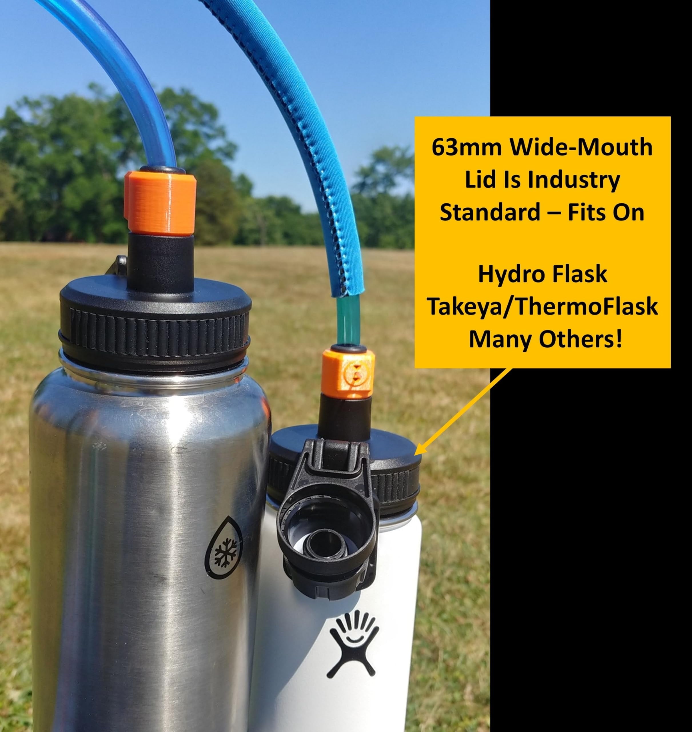 Universal Hydration Adapter for Nalgene Smartwater Bottles 28mm Wide Mouth, Flip Top Spout Lid with Loop, Hiking Running Cycling Accessory, Blue 0AWO