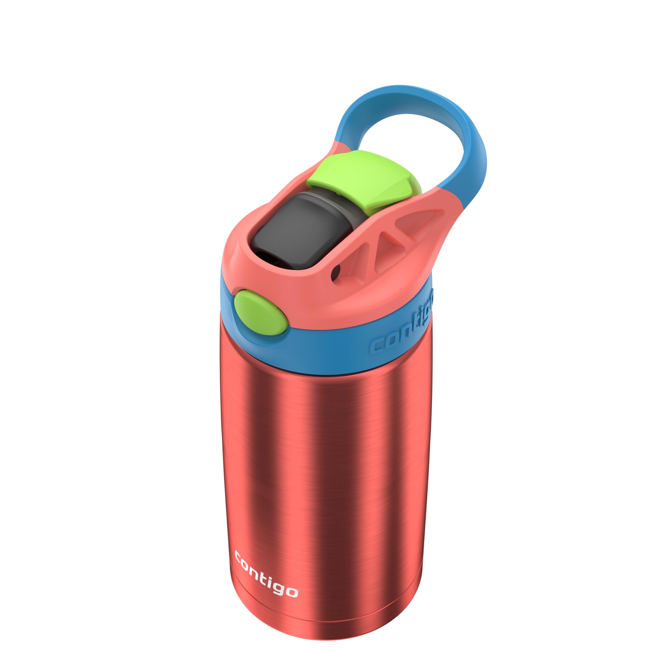Contigo AUTOSPOUT Water Bottle, 13 oz, Coral Blue/Poppy 66CF