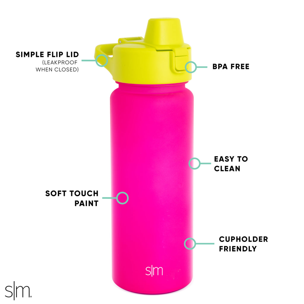 Simple Modern 22 fl oz Reusable Tritan Summit Water Bottle with Silicone Straw Lid|Raspberry Chartreuse 37ZN