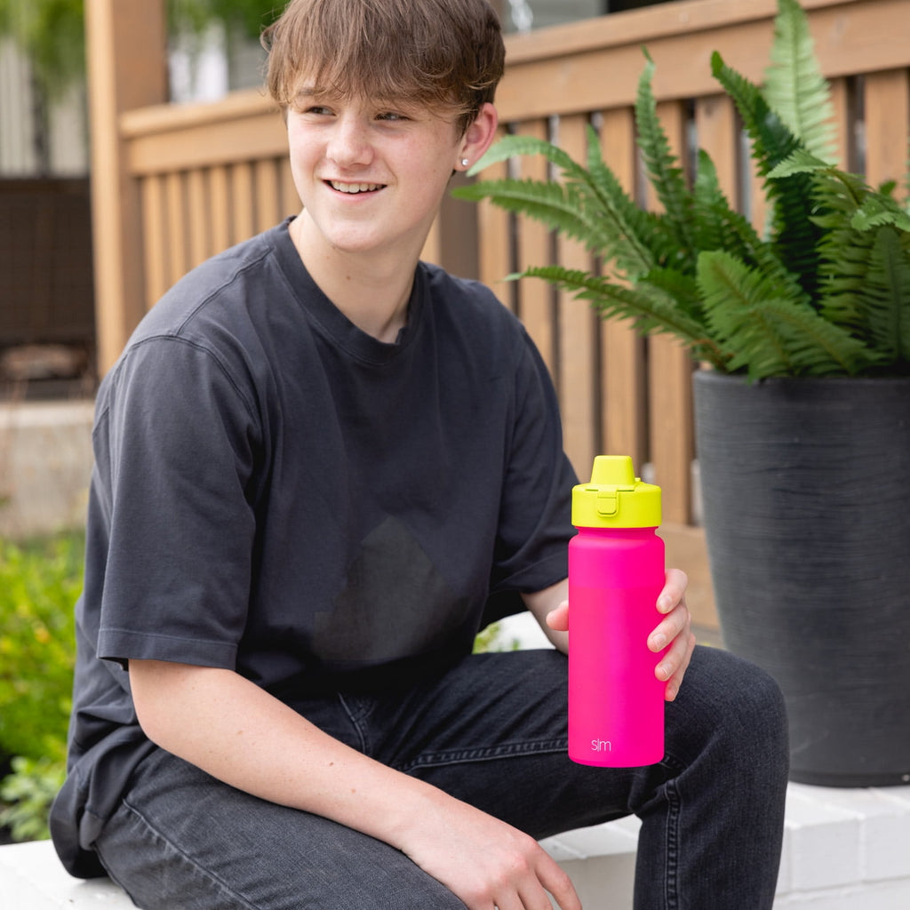Simple Modern 22 fl oz Reusable Tritan Summit Water Bottle with Silicone Straw Lid|Raspberry Chartreuse 37ZN