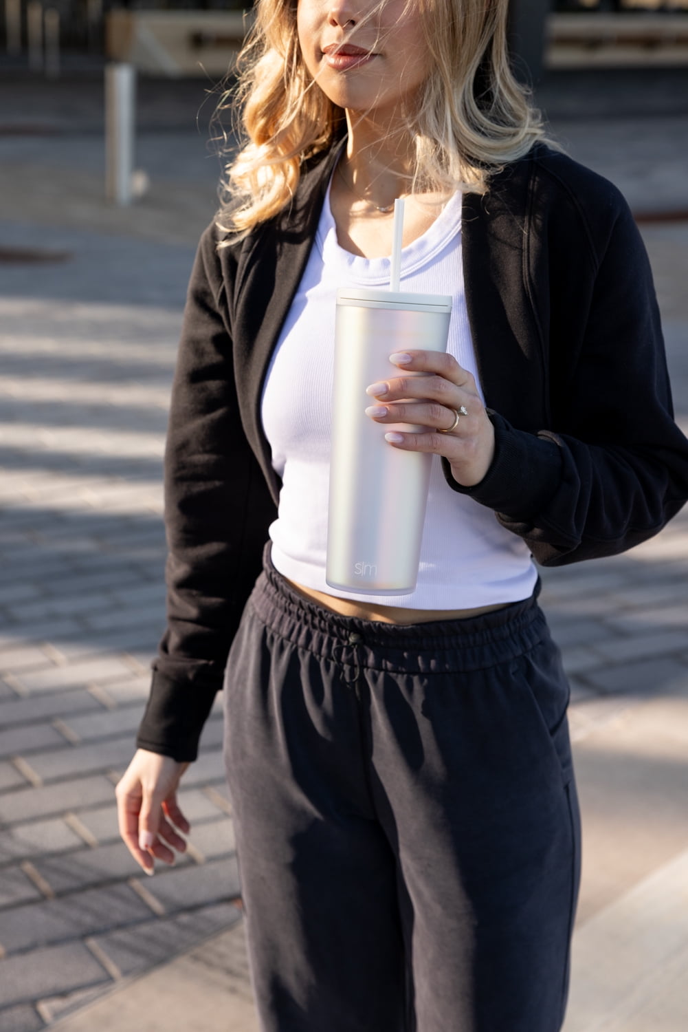 Simple Modern 24 fl oz Double Wall Plastic Classic Tumbler with Straw|Opalescent VADS