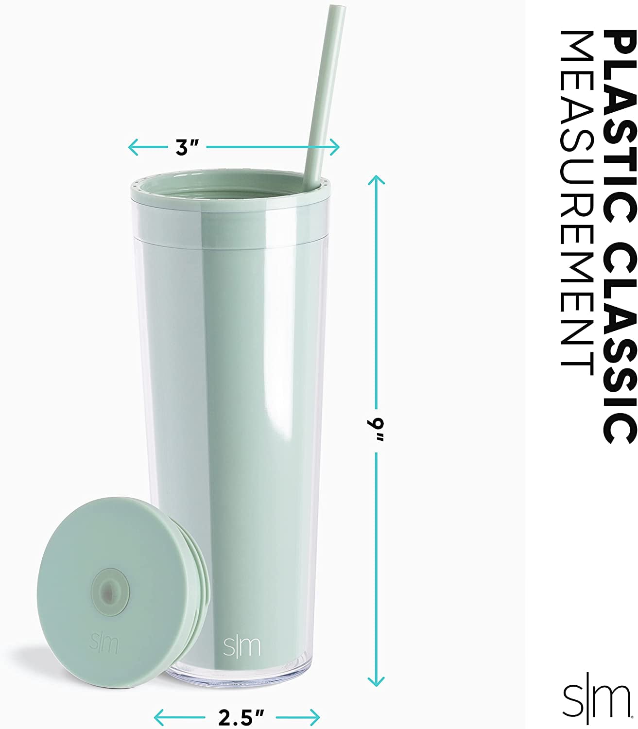 Simple Modern 24 fl oz Double Wall Plastic Classic Tumbler with Straw|Opalescent VADS
