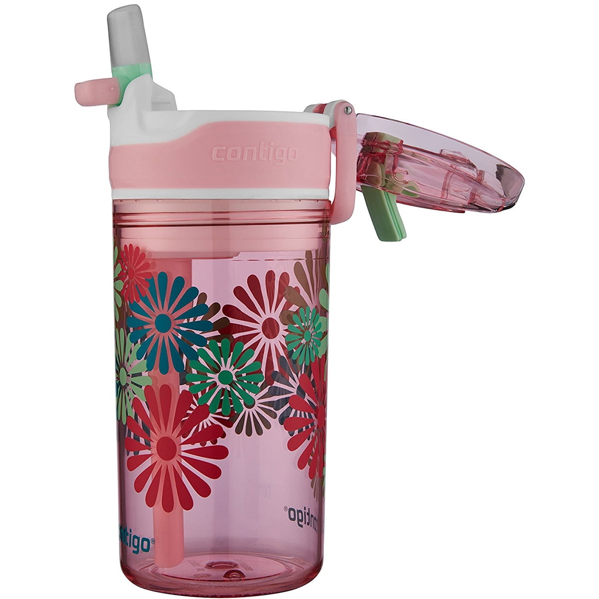 Contigo 13 oz. Kid's Snack Hero Drink Tumbler - Ballet Slipper Pink with Flowers P2NW