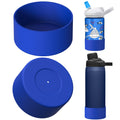 Linkidea 2 Pack Water Bottle Boot Compatible with CamelBak Eddy+20oz/25oz, Chute Mag 20oz/25oz, Carry Cap, Silicone Anti-Slip Bottle Bottom Bumper Protector (Navy Blue) HF8S