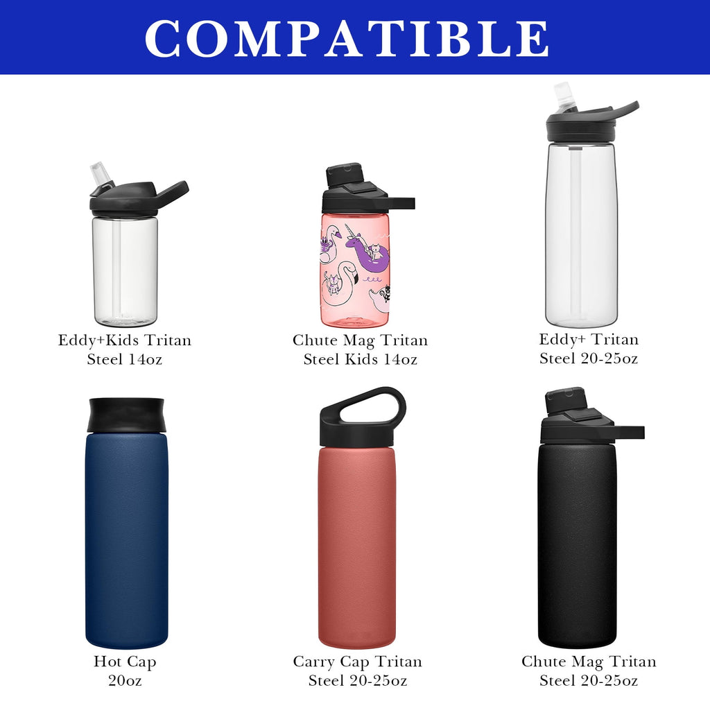 Linkidea 2 Pack Water Bottle Boot Compatible with CamelBak Eddy+20oz/25oz, Chute Mag 20oz/25oz, Carry Cap, Silicone Anti-Slip Bottle Bottom Bumper Protector (Navy Blue) HF8S