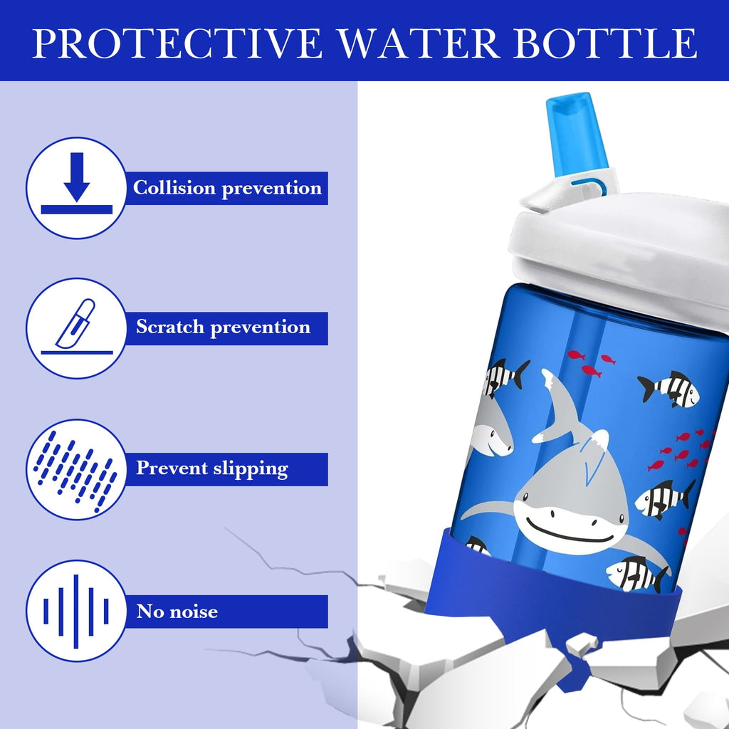 Linkidea 2 Pack Water Bottle Boot Compatible with CamelBak Eddy+20oz/25oz, Chute Mag 20oz/25oz, Carry Cap, Silicone Anti-Slip Bottle Bottom Bumper Protector (Navy Blue) HF8S
