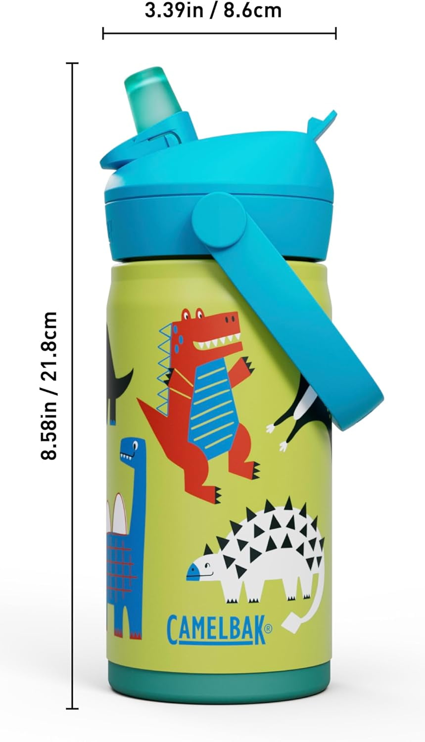 Camelbak Thrive™ Flip Straw Kids Stainless 12oz Water Bottle, Dino Jam 5AAU