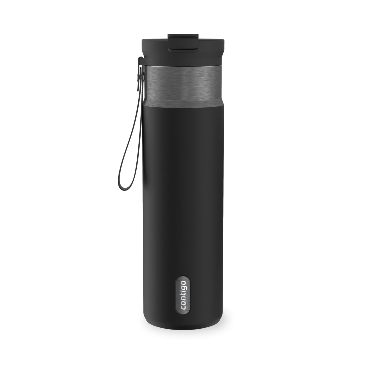 Contigo DualSip Leakproof Stainless Steel Reusable Water Bottle Tumbler with Carrying Strap, Cream/Champagne, 24 oz 92ZB