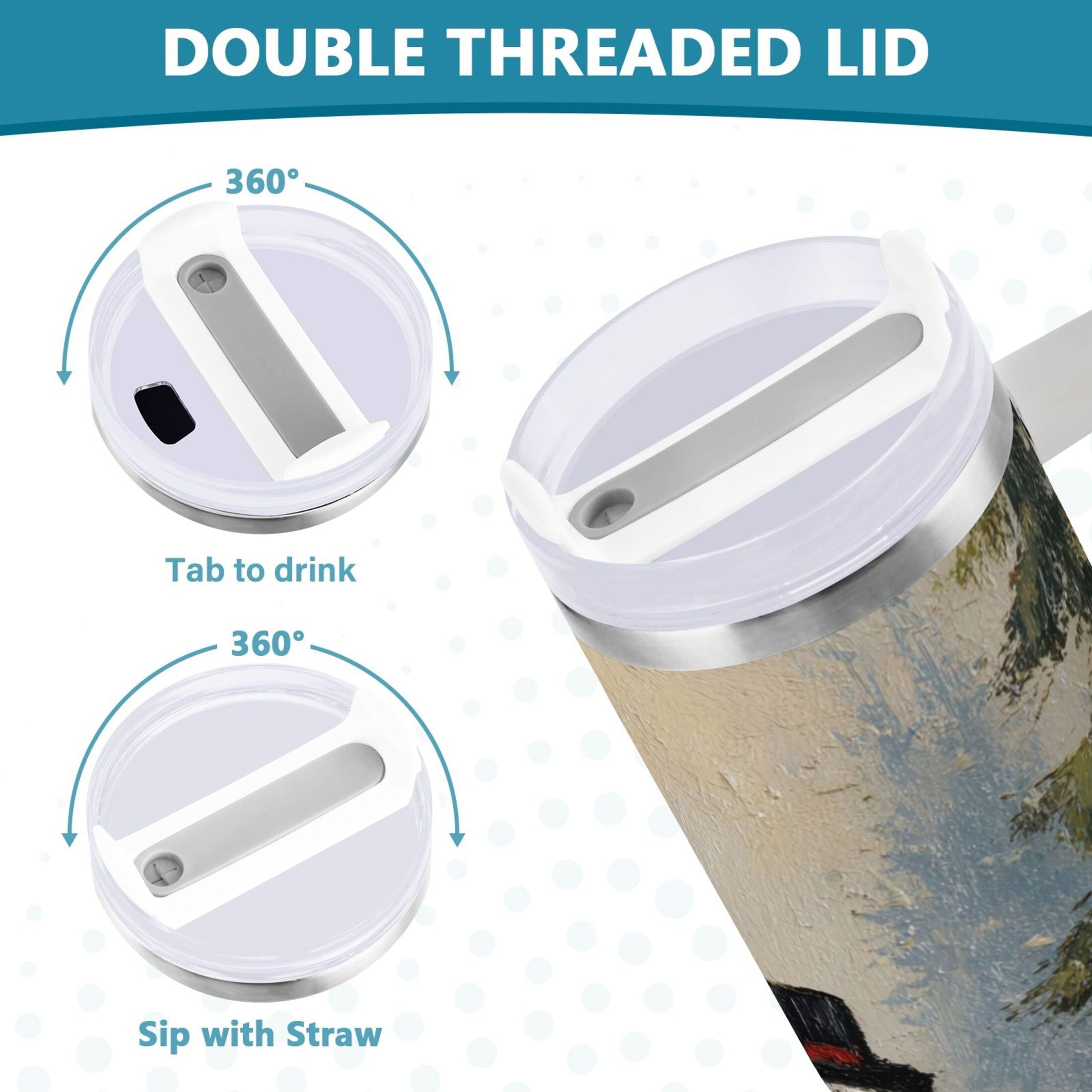 40 oz Insulated Stainless Steel Tumbler Double Wall Stainless Steel Tumbler with 2-Way Drinking Moody Snowman Couple JMD0