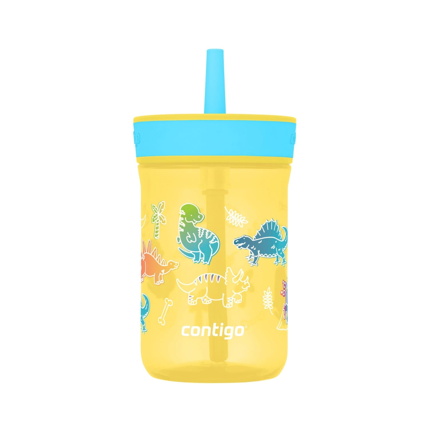 Contigo Kids Leighton Spill-Proof Tumbler with Straw, 14 oz, Yellow 93SA