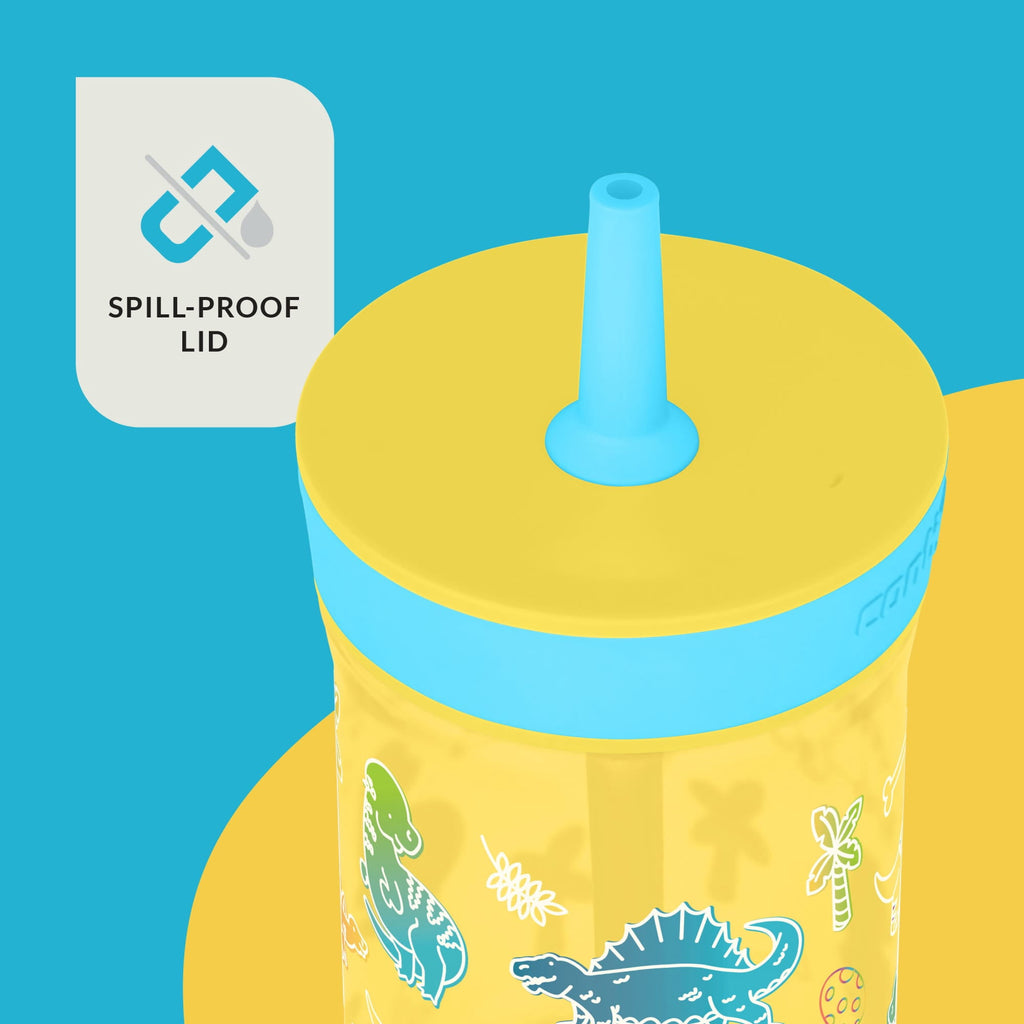 Contigo Kids Leighton Spill-Proof Tumbler with Straw, 14 oz, Yellow 93SA