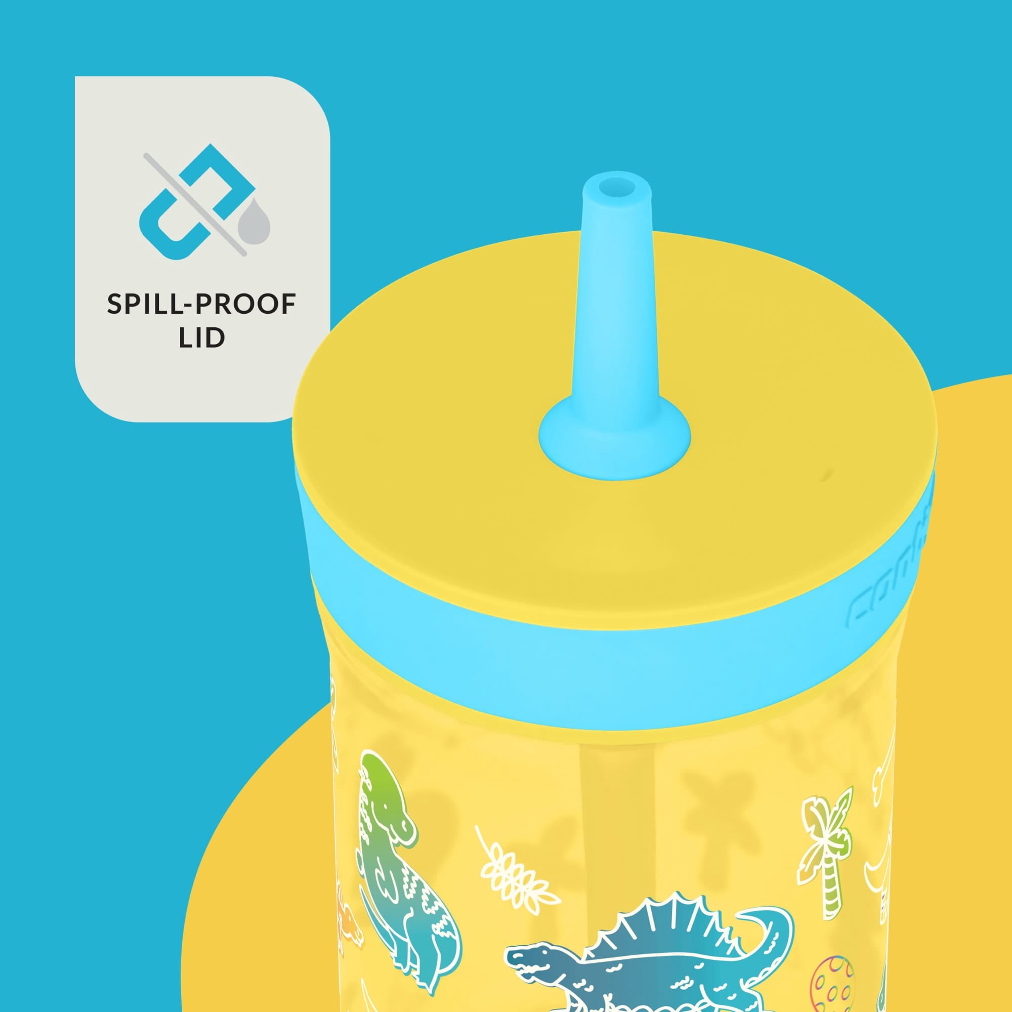 Contigo Kids Leighton Spill-Proof Tumbler with Straw, 14 oz, Yellow 93SA