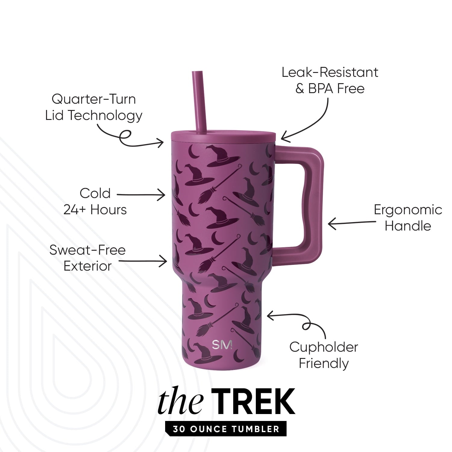 Simple Modern 30 fl oz Insulated Stainless Steel Trek Tumbler with Straw Lid | Seaglass Sage and Cream Checkmate 23VN