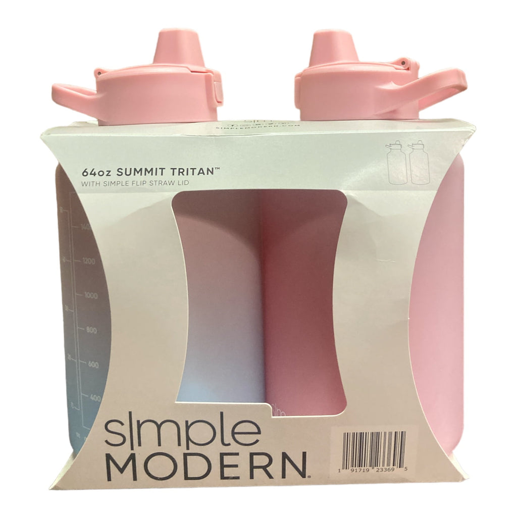 Simple Modern 64-oz Tritan Plastic Summit With Simple Flip Straw Lid 2 Pack (Sweet Taffy and Blush) 8XLO