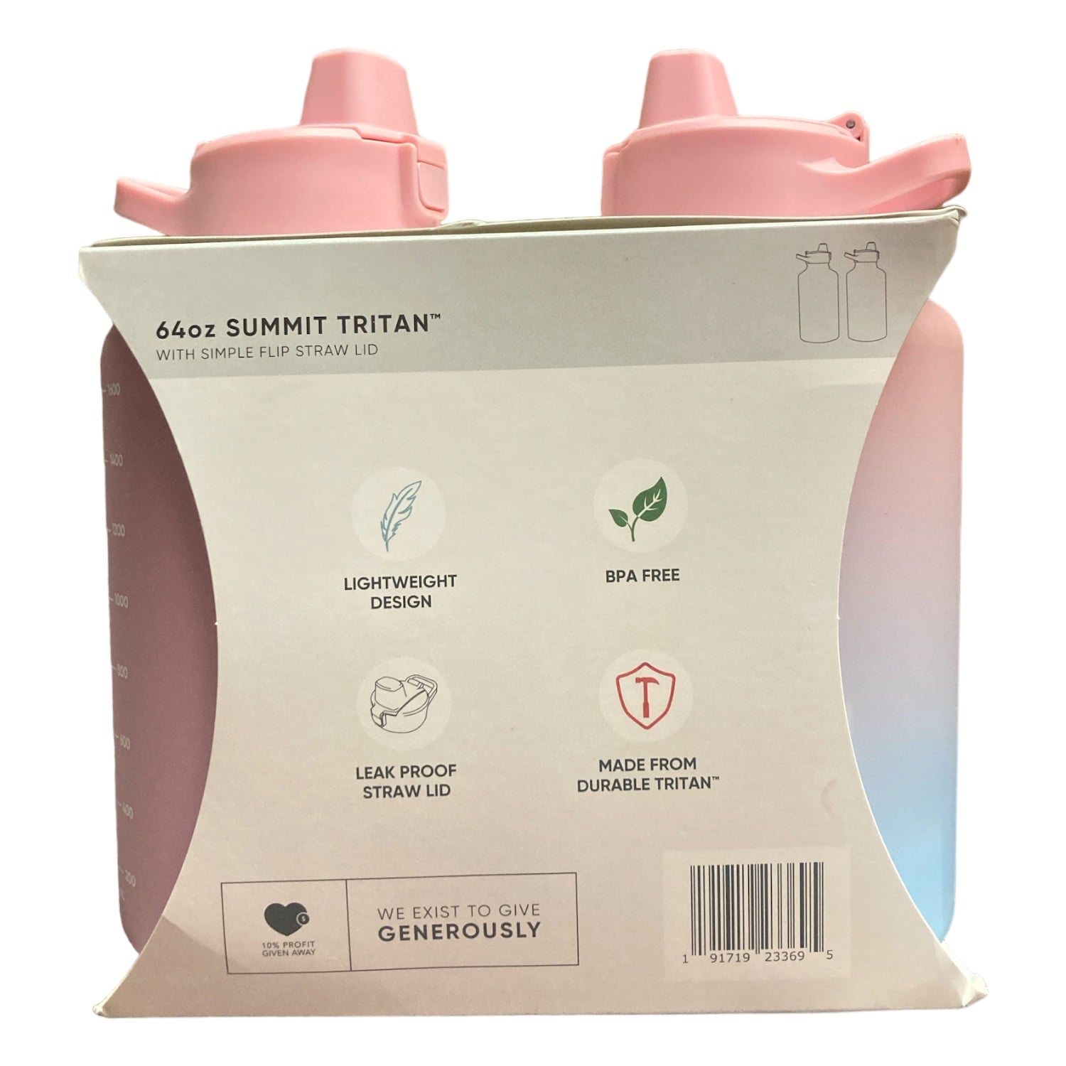 Simple Modern 64-oz Tritan Plastic Summit With Simple Flip Straw Lid 2 Pack (Sweet Taffy and Blush) 8XLO