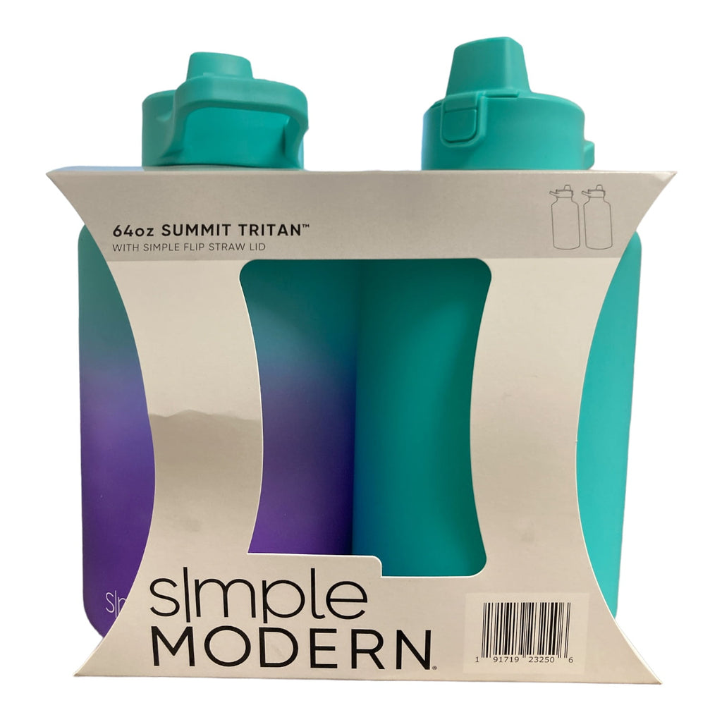 Simple Modern 64-oz Tritan Plastic Summit With Simple Flip Straw Lid 2 Pack (Sweet Taffy and Blush) 8XLO