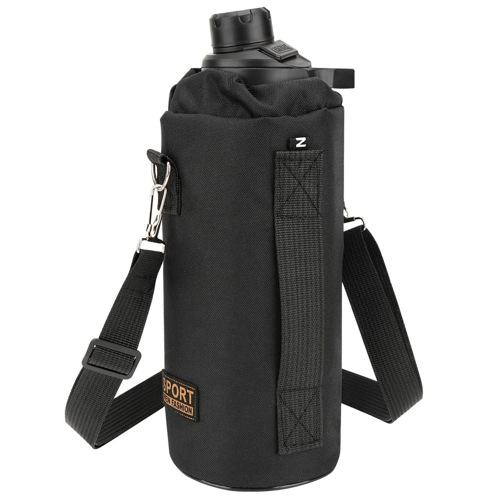 Linkidea Sports Water Bottle Carrier with Strap Compatible with Nalgene Sustain Tritan 48oz, CamelBak Chute Mag 50oz, Thick Waterbottle Cooler Bag Holder Shoulder Strap, Black YPKJ