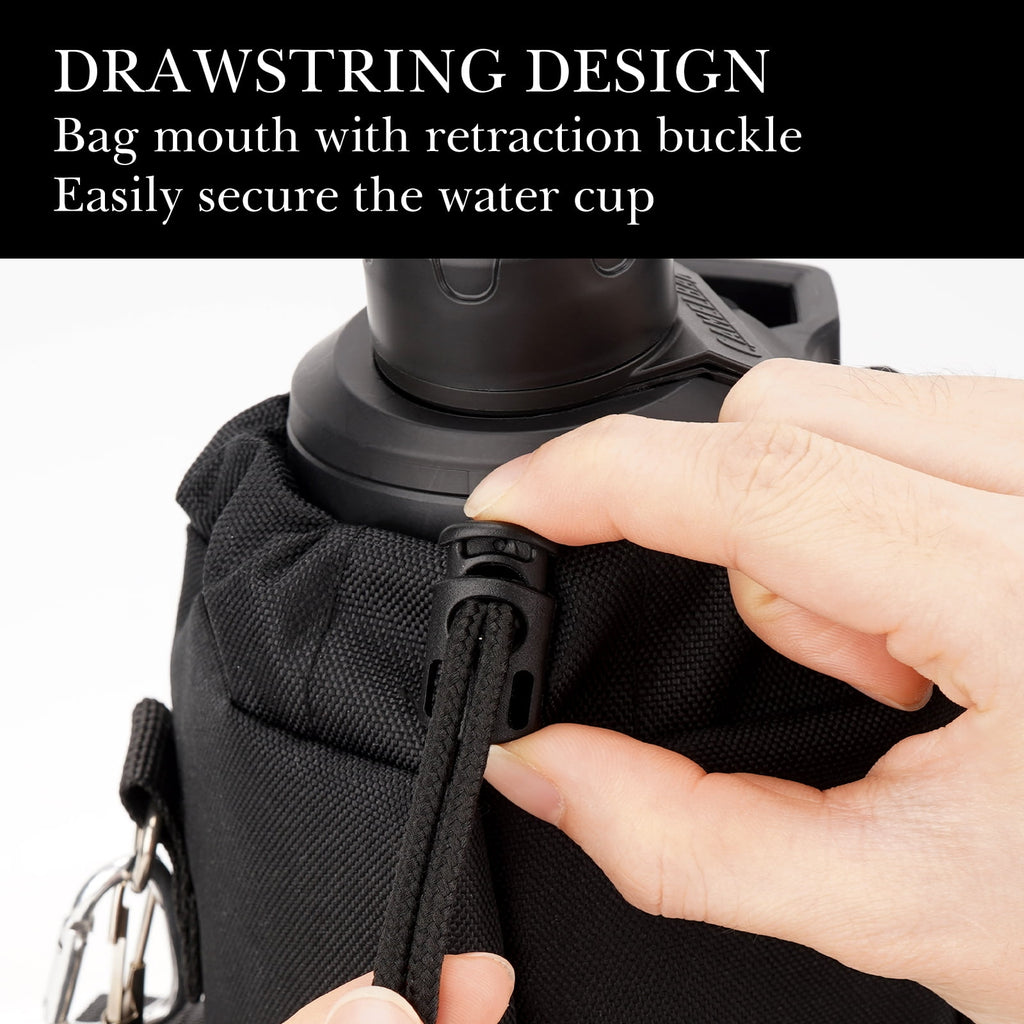Linkidea Sports Water Bottle Carrier with Strap Compatible with Nalgene Sustain Tritan 48oz, CamelBak Chute Mag 50oz, Thick Waterbottle Cooler Bag Holder Shoulder Strap, Black YPKJ