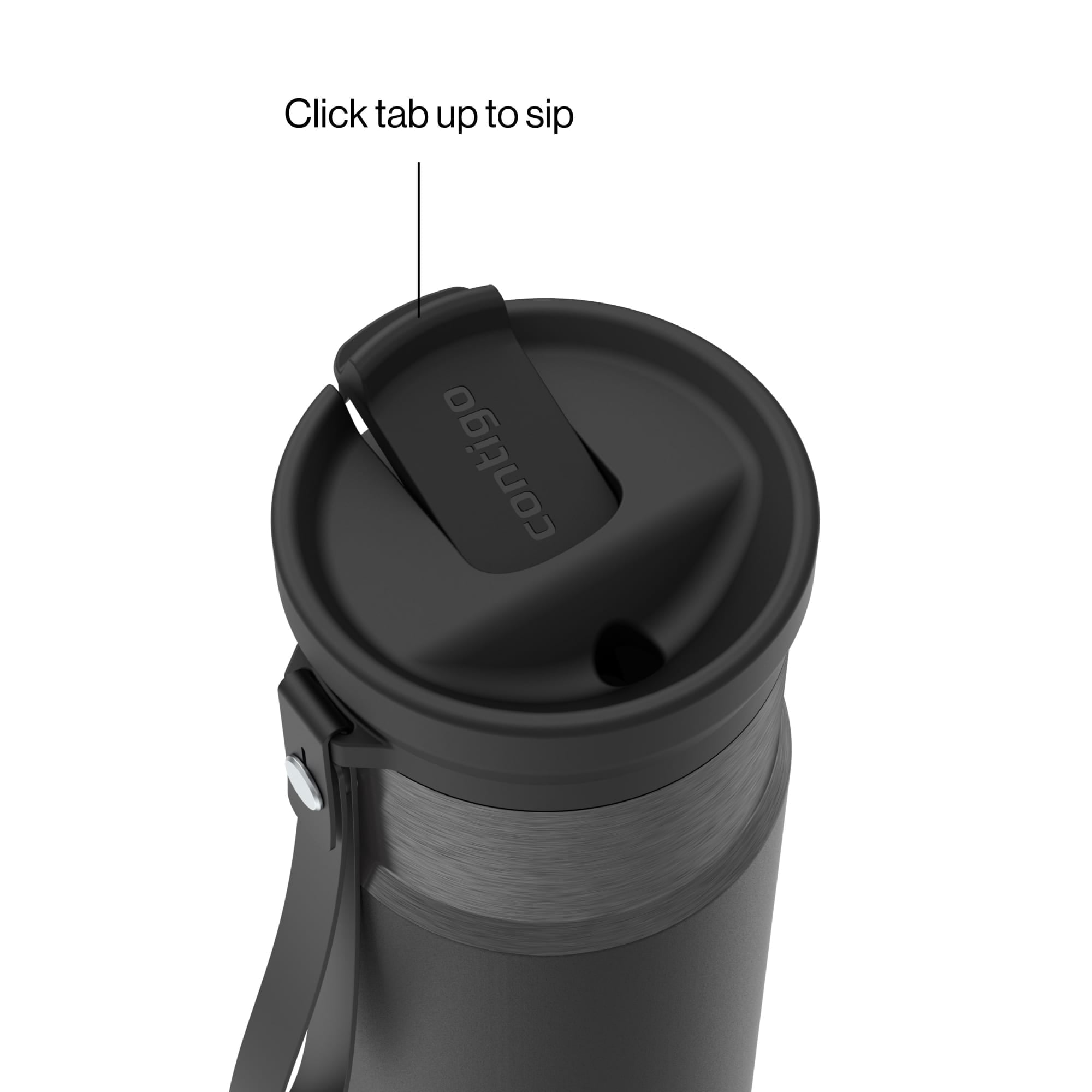 Contigo SnapSeal Leakproof Stainless Steel Reusable Water Bottle with Carrying Strap, Dark Blue/Bronze, 24 oz 6GVN