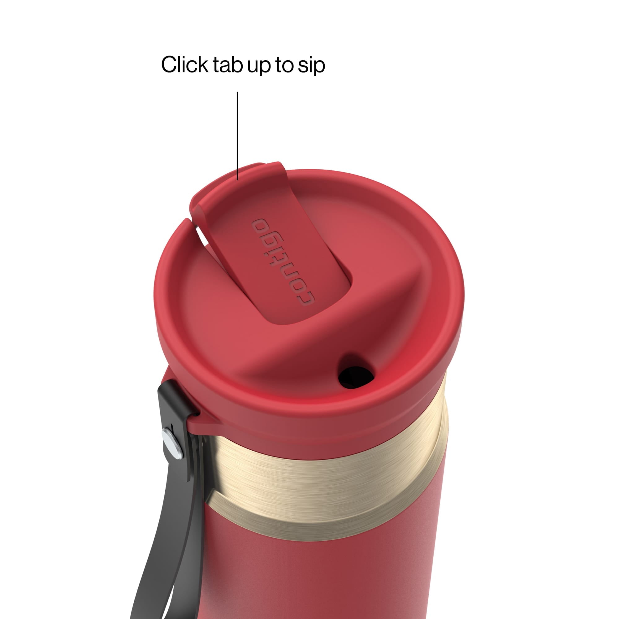 Contigo SnapSeal Leakproof Stainless Steel Reusable Water Bottle with Carrying Strap, Dark Blue/Bronze, 24 oz 6GVN