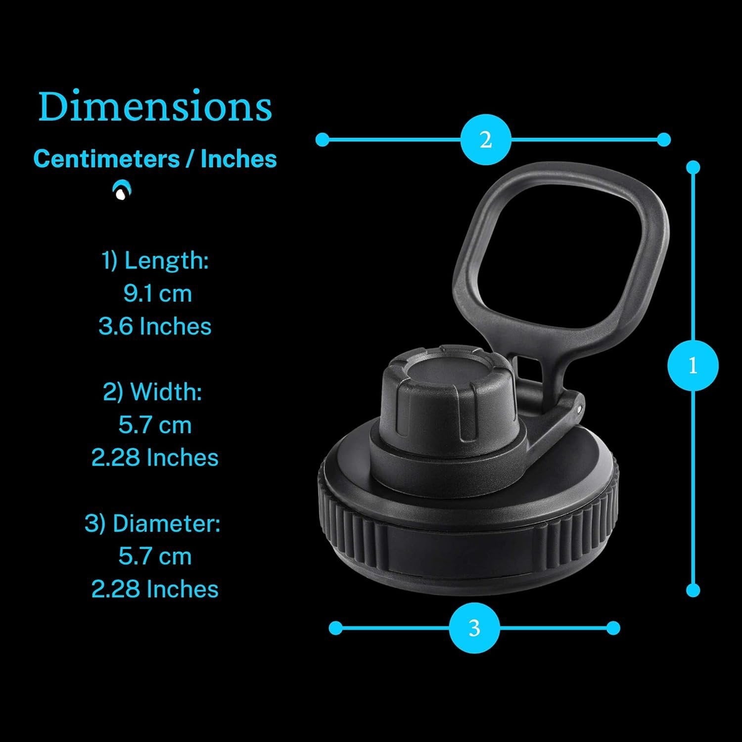 Hydraflow Wide Mouth Spout Twist Chug Nalgene Replacement Lid | Compatible with Nalgene 32 oz Wide Mouth Lid, Hydroflask &amp; Many  Top Water Bottle Brands Sizes 12 16 18 20 32 40 64 Oz 3YJV