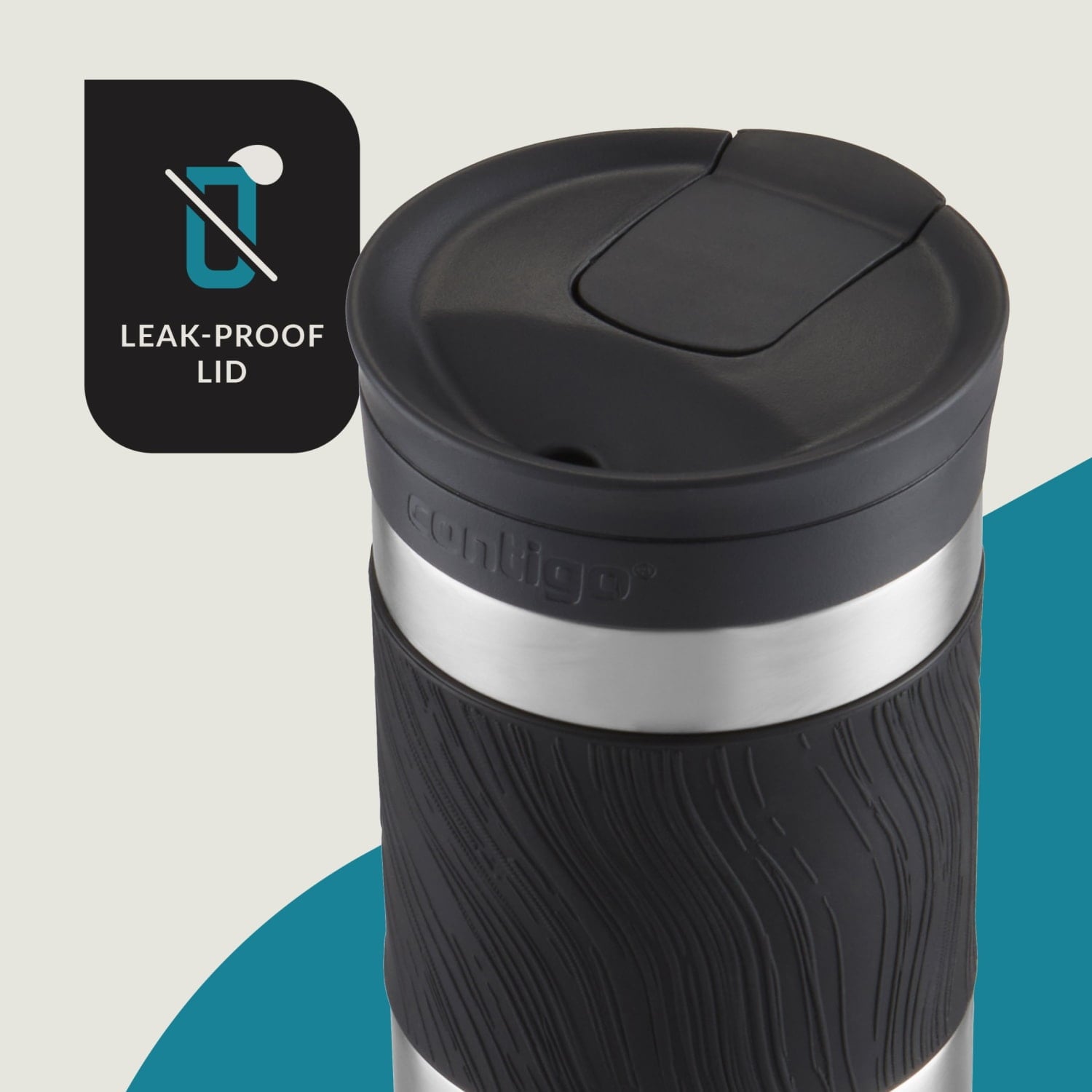 Contigo Byron 2.0 Stainless Steel Travel Mug with SNAPSEAL Lid and Grip in Black, 24 fl oz. UT3P