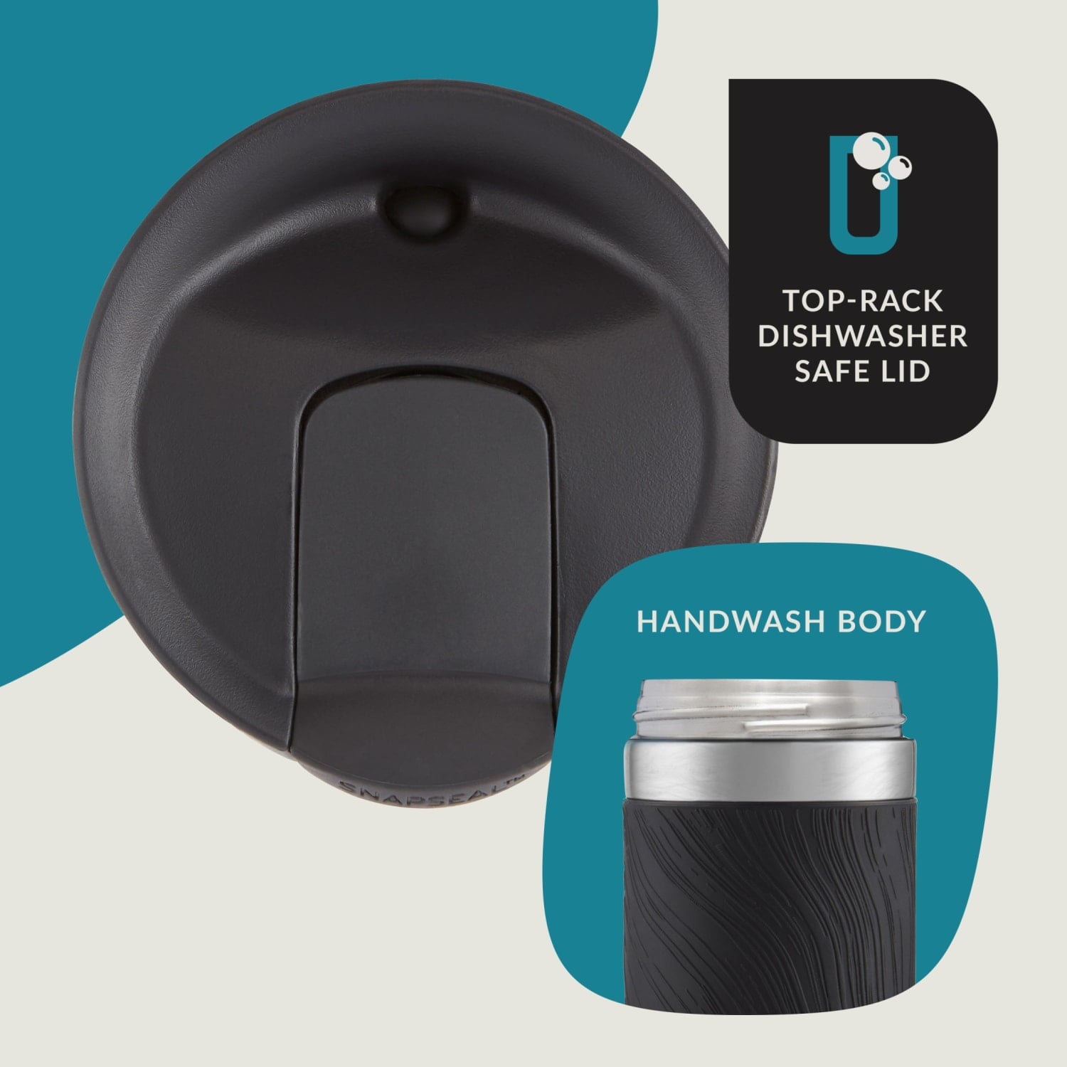 Contigo Byron 2.0 Stainless Steel Travel Mug with SNAPSEAL Lid and Grip in Black, 24 fl oz. UT3P