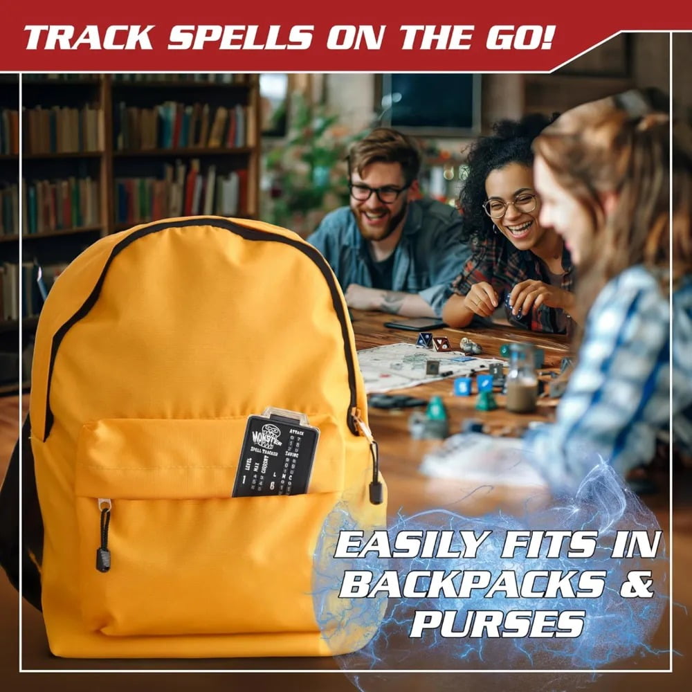 Ultimate RPG Spell Tracker for DND- Easily Keep Track of All Magic Stats, Levels, Modifiers Easily w Adjustable Place-Locking Dials &amp; Protective Cover- Compatible w Dungeons Dragons 5e Tabletop Games 3QPS