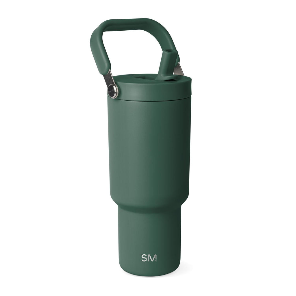 Simple Modern 30 fl oz Insulated Stainless Steel Trek Pivot Tumbler with Straw Lid and Top Handle|Forest 2GOM