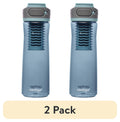 (2 pack) Contigo Clybourn Plastic FreeFlow Filter Water Bottle with AUTOSEAL Lid 24 oz., Dark Ice, with Replacable Filter KBT7
