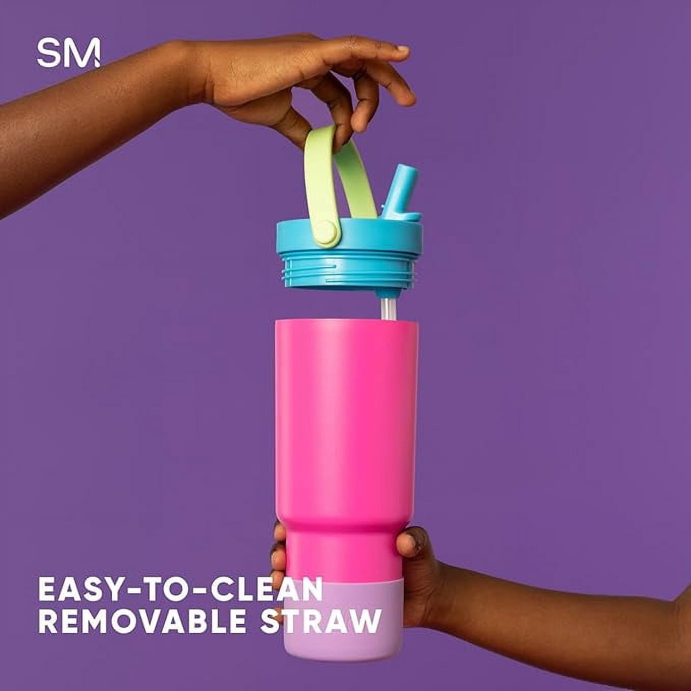 Simple Modern 24 fl oz Insulated Stainless Steel Trek Pivot Tumbler with Straw Lid and Top Handle|Seaside Blue RXQR