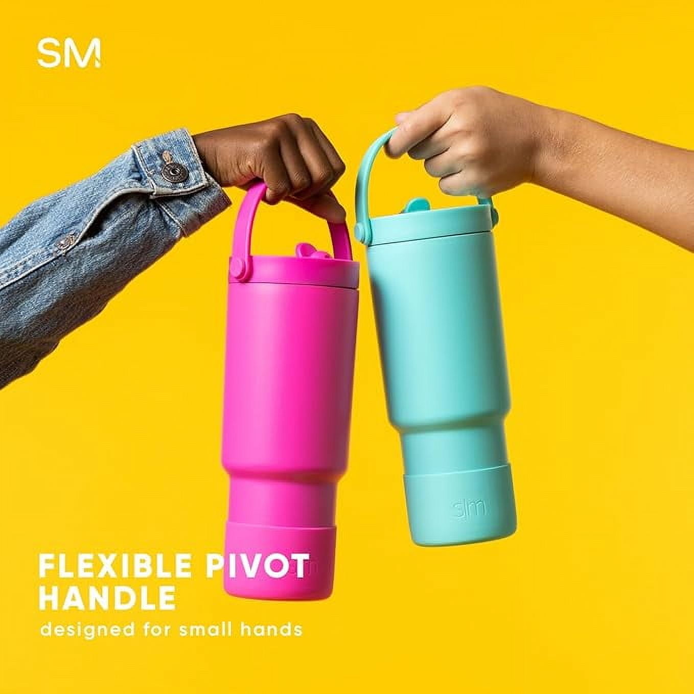 Simple Modern 24 fl oz Insulated Stainless Steel Trek Pivot Tumbler with Straw Lid and Top Handle|Seaside Blue RXQR