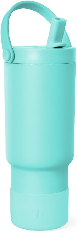 Simple Modern 24 fl oz Insulated Stainless Steel Trek Pivot Tumbler with Straw Lid and Top Handle|Seaside Blue RXQR
