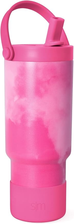 Simple Modern 24 fl oz Insulated Stainless Steel Trek Pivot Tumbler with Straw Lid and Top Handle|Seaside Blue RXQR