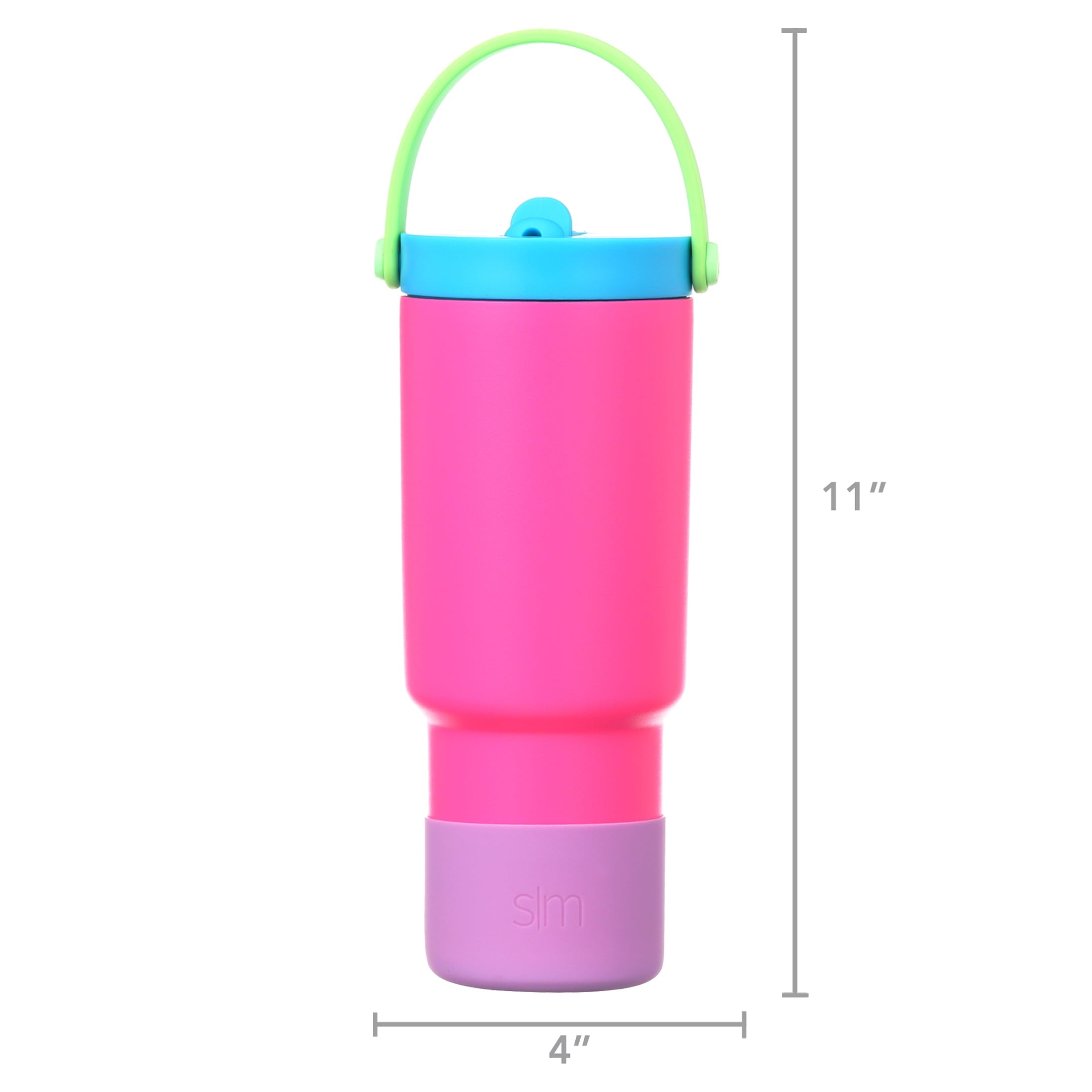 Simple Modern 24 fl oz Insulated Stainless Steel Trek Pivot Tumbler with Straw Lid and Top Handle|Seaside Blue RXQR