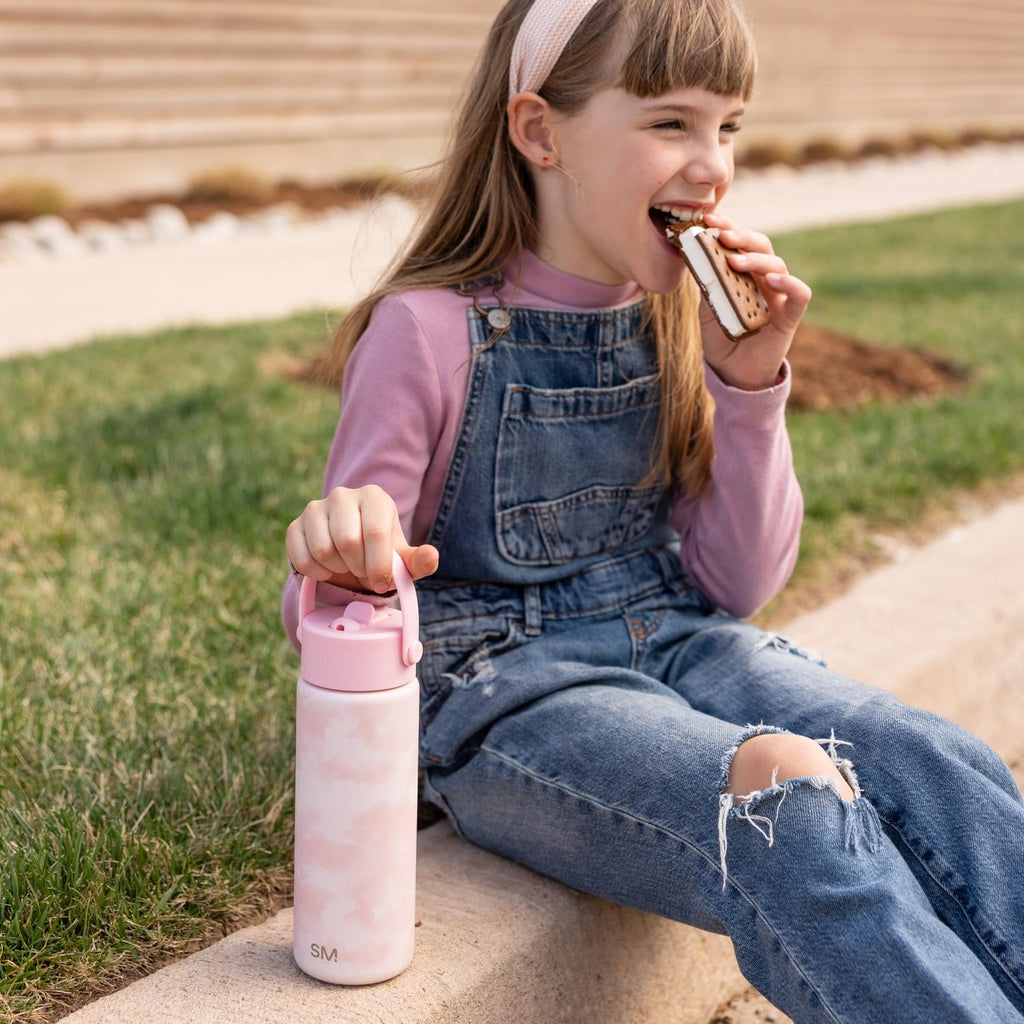 Simple Modern 18 fl oz Insulated Stainless Steel Summit Wide Mouth Water Bottle with Handle and Straw Lid|Black and White Checkmate IYLV