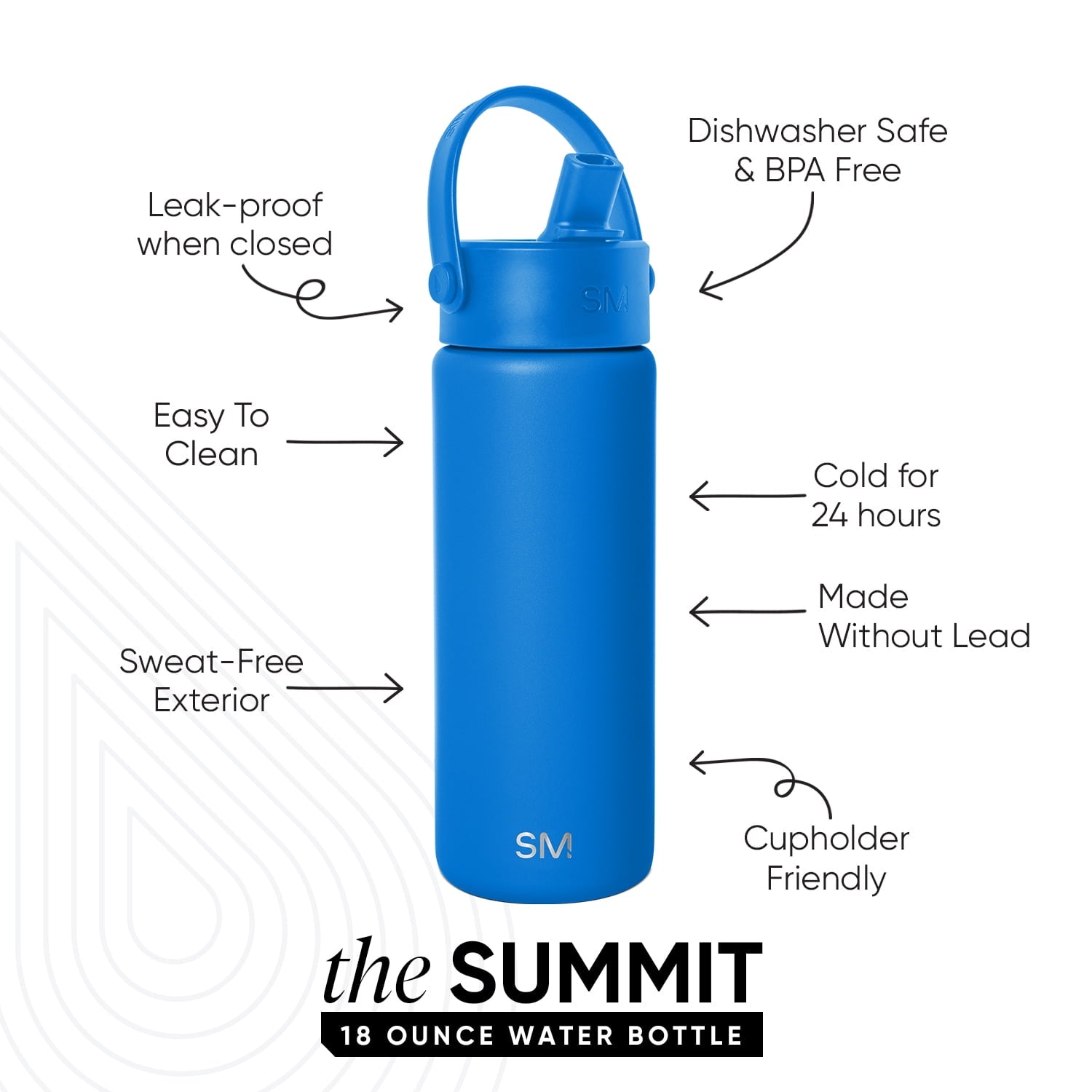 Simple Modern 18 fl oz Insulated Stainless Steel Summit Wide Mouth Water Bottle with Handle and Straw Lid|Black and White Checkmate IYLV