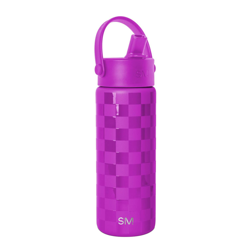 Simple Modern 18 fl oz Insulated Stainless Steel Summit Wide Mouth Water Bottle with Handle and Straw Lid|Black and White Checkmate IYLV